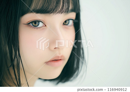 美麗肌膚、美麗眼睛的女人“AI生成圖像” 116940912