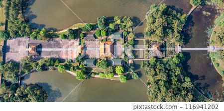Minh Mang tomb near the Imperial City with the Purple Forbidden City within the Citadel in Hue, Vietnam. 116941202