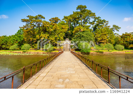 Minh Mang tomb near the Imperial City with the Purple Forbidden City within the Citadel in Hue, Vietnam. 116941224