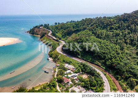 Lang Co beach near Hai Van pass mountain in Hue, Vietnam 116941240