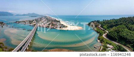 Lang Co beach near Hai Van pass mountain in Hue, Vietnam 116941246