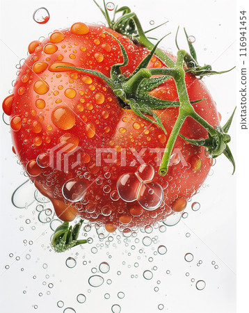 Tomato in Water with Bubbles Tomato in Water with Bubbles 116941454