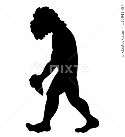 Walking ape man icon 116941487