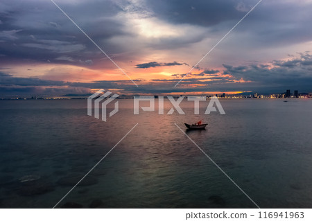Aerial view of My Khe Beach - Top 6 beautiful beach in the World By Forbes Magazine. Aerial view of My Khe Beach - Top 6 beautiful beach in the World By Forbes Magazine. 116941963