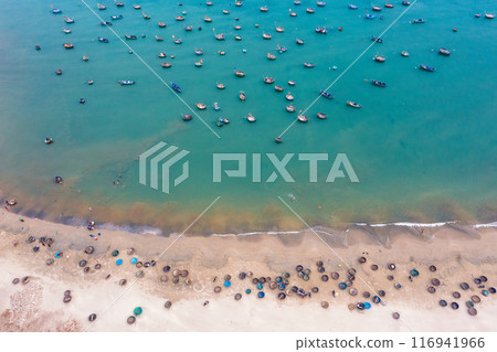 Aerial view of My Khe Beach - Top 6 beautiful beach in the World By Forbes Magazine. Aerial view of My Khe Beach - Top 6 beautiful beach in the World By Forbes Magazine. 116941966