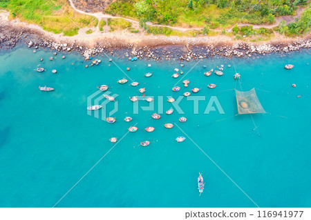 Aerial view of My Khe Beach - Top 6 beautiful beach in the World By Forbes Magazine. 116941977