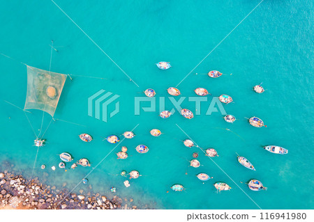 Aerial view of My Khe Beach - Top 6 beautiful beach in the World By Forbes Magazine. 116941980