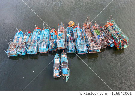 Aerial view of My Khe Beach - Top 6 beautiful beach in the World By Forbes Magazine. 116942001