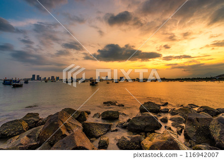 Aerial view of My Khe Beach - Top 6 beautiful beach in the World By Forbes Magazine. Aerial view of My Khe Beach - Top 6 beautiful beach in the World By Forbes Magazine. 116942007