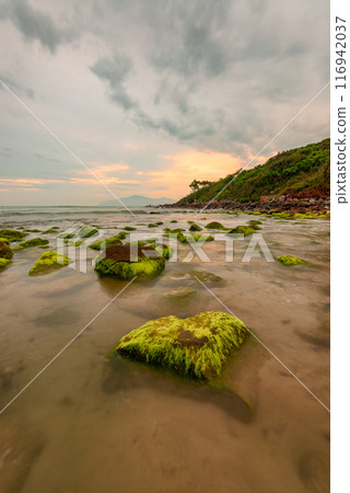 Nam O Beach, Da Nang Beach is a beautiful beach in Danang city , Vietnam. 116942037