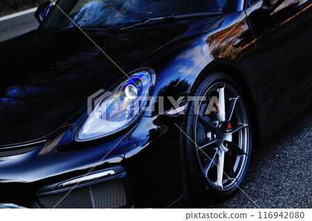 Glossy black open car 116942080