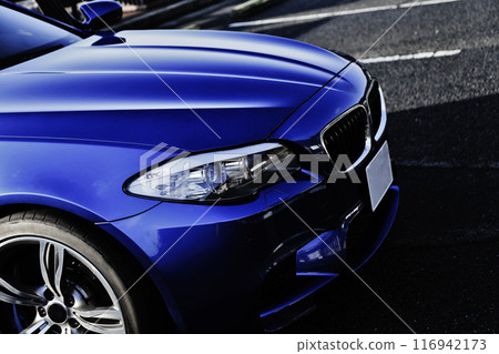 Blue sports sedan Blue sports sedan 116942173