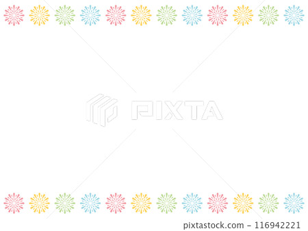 Fireworks colorful line frame 116942221