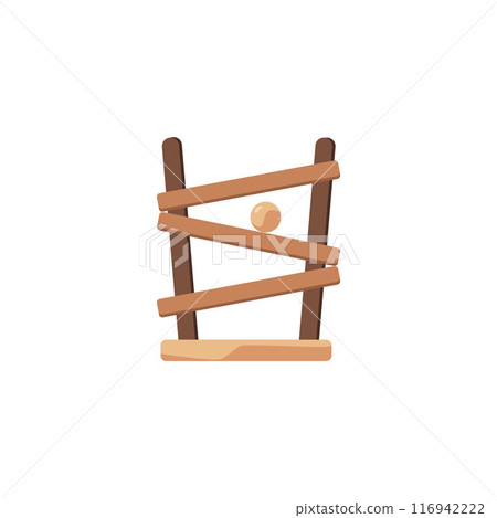 Vector illustration of a Montessori wooden puzzle toy with rectangular blocks and a ball 116942222