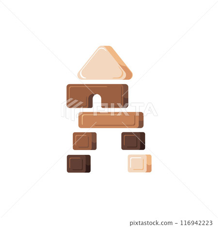 Wooden constructor. House toy. Montessori. Wooden constructor. House toy. Montessori. 116942223