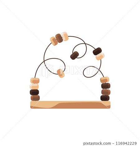 Vector illustration Montessori toy wooden puzzle of round geometric shape on a white background Vector illustration Montessori toy wooden puzzle of round geometric shape on a white background 116942229