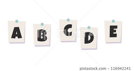 Vector illustration of alphabet cards for preschool education. 116942241