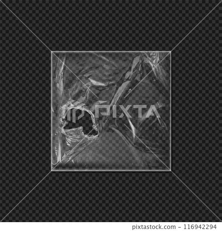 Torn plastic vinyl wrap vector illustration 116942294