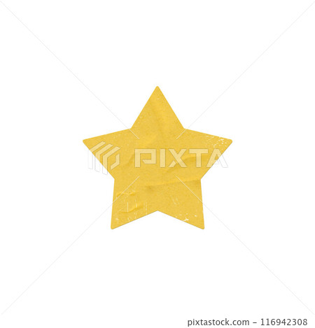 Yellow star worn paper vector illustration 116942308