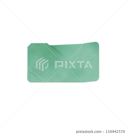 Frayed green paper vector, perfect for stickers. Isolated background. 116942570