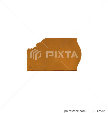 Vintage brown label vector, torn texture, for banners. 116942584
