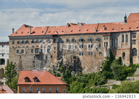 Cesky Krumlov castle, major tourist destination in south Bohemia region of Czech Republic Cesky Krumlov castle, major tourist destination in south Bohemia region of Czech Republic 116942813