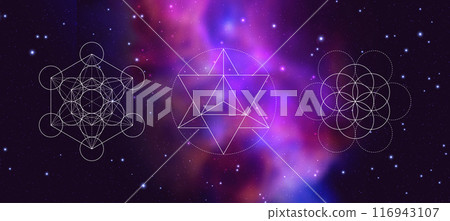 Mystical sacred geometry vector symbol. Spirituality, harmony Mystical sacred geometry vector symbol. Spirituality, harmony 116943107
