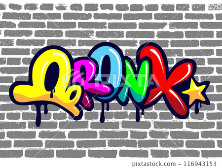 bronx graffiti bubble style hand drawn lettering 116943153