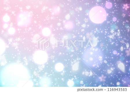 Mysterious, fairy tale, fantastical glittering gradient background wallpaper illustration of flowers [purple, pink, light blue, blue] 116943583