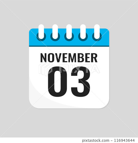 Icon page calendar day - 3 November 116943644