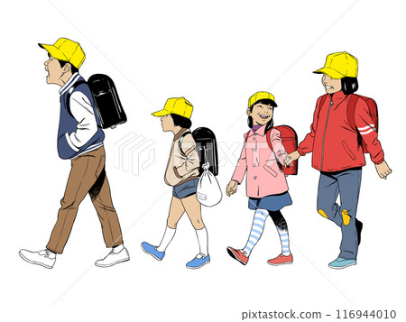 Children going to school in the Showa era 116944010