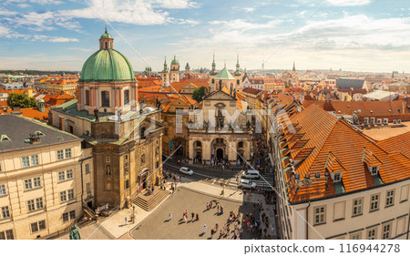 Square of Knights of the Cross with St. Salvator Church and Church of St Francis, Prague, Czech republic 116944278
