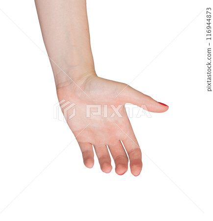 A hand in a gesture holding an invisible bottle or object, demonstrating a grasping or seizing A hand in a gesture holding an invisible bottle or object, demonstrating a grasping or seizing 116944873