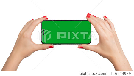 Berlin Germany July 21 2024 Hand holding mobile phone screen mock up, showing iphone smartphone, Berlin Germany July 21 2024 Hand holding mobile phone screen mock up, showing iphone smartphone, 116944989