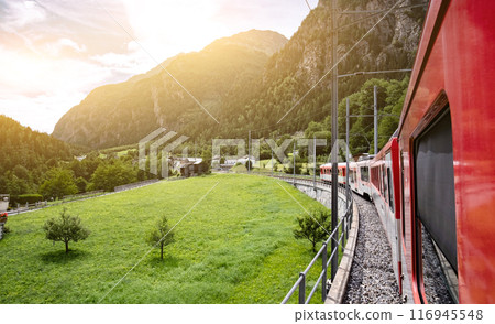 Tourist train in Switzerland 116945548