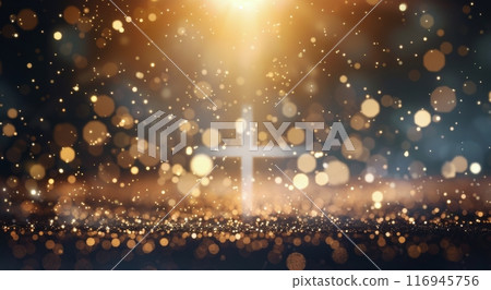 Golden Glitter Falling on a Dark Surface Golden Glitter Falling on a Dark Surface 116945756