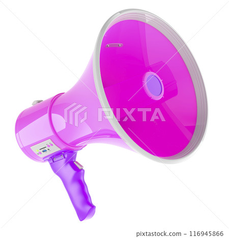 Pink Megaphone, 3D rendering Pink Megaphone, 3D rendering 116945866