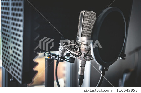 Microphone in recording studio Microphone in recording studio 116945953