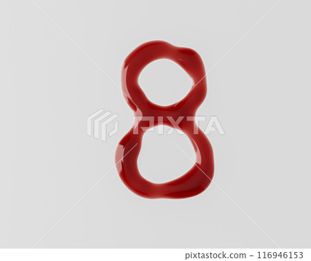 Digits made of red bloody liquid Digits made of red bloody liquid 116946153