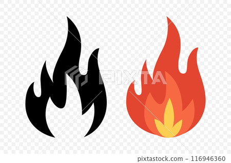 Vector Fire Flame Isolated Icon Set. Campfire, Bonfire, Flame Sign, Front View. Vector Illustration Vector Fire Flame Isolated Icon Set. Campfire, Bonfire, Flame Sign, Front View. Vector Illustration 116946360