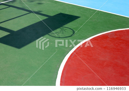 Outdoor basketball court. Sport concept Outdoor basketball court. Sport concept 116946933