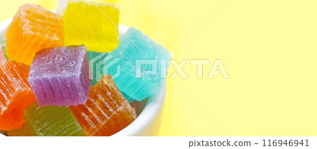 Colorful crispy jelly. Thai sweet dessert 116946941
