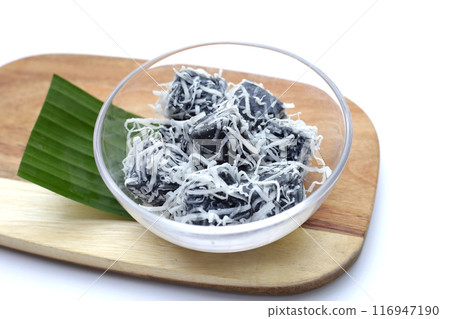 Black coconut sweet pudding. Thai Desserts. 116947190