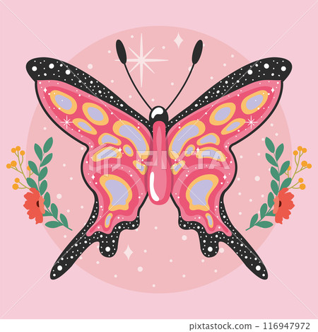 Colored beauty butterfly Cute insect Vector Colored beauty butterfly Cute insect Vector 116947972