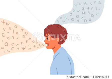 Man screams trying to manipulate people and instill misinformation in others to cause fear or hatred Man screams trying to manipulate people and instill misinformation in others to cause fear or hatred 116948011