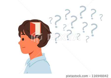 Memory problems in man standing near question marks with door in head, symbolizing alzheimer disease Memory problems in man standing near question marks with door in head, symbolizing alzheimer disease 116948042