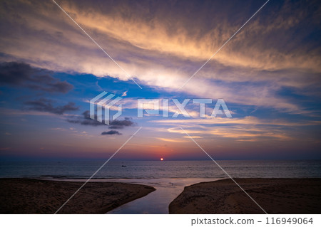Nature landscape beautiful Light Sunset or sunrise over sea,Colorful clouds dramatic sky seascape,Amazing clouds in sunset sky background Nature landscape beautiful Light Sunset or sunrise over sea,Colorful clouds dramatic sky seascape,Amazing clouds in sunset sky background 116949064