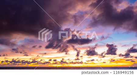 Nature landscape beautiful Light Sunset or sunrise over sea,Colorful clouds dramatic sky seascape,Amazing clouds in sunset sky background Nature landscape beautiful Light Sunset or sunrise over sea,Colorful clouds dramatic sky seascape,Amazing clouds in sunset sky background 116949156