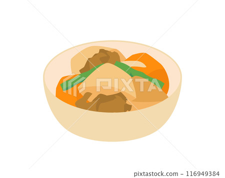 Illustration of meat and potatoes 116949384