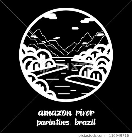 Circle Icon Amazon River. Vector illustration 116949716